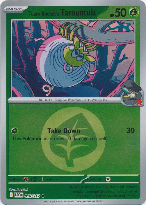 Ascended Heroes - 018/217 - Team Rocket's Tarountula - Energy Reverse Holo