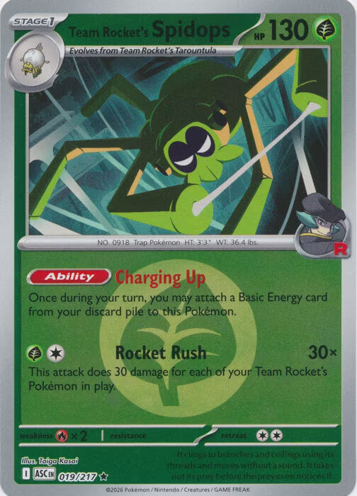 Ascended Heroes - 019/217 - Team Rocket's Spidops - Energy Reverse Holo