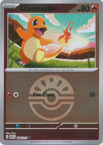 Ascended Heroes - 020/217 - Charmander - Ball Reverse Holo