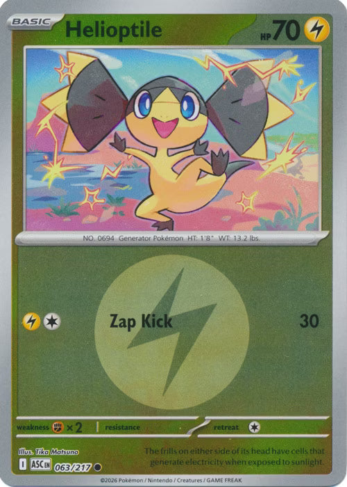 Ascended Heroes - 063/217 - Helioptile - Energy Reverse Holo