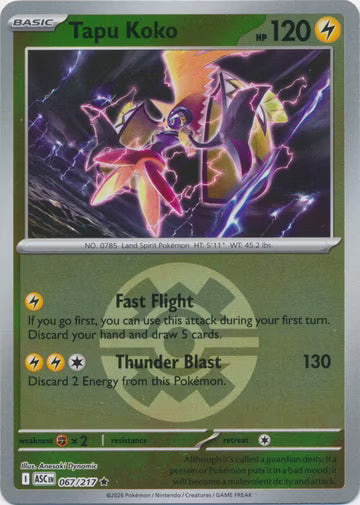 Ascended Heroes - 067/217 - Tapu Koko - Ball Reverse Holo