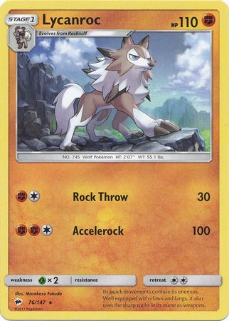 Burning Shadows - 076/147 - Lycanroc - Non Holo