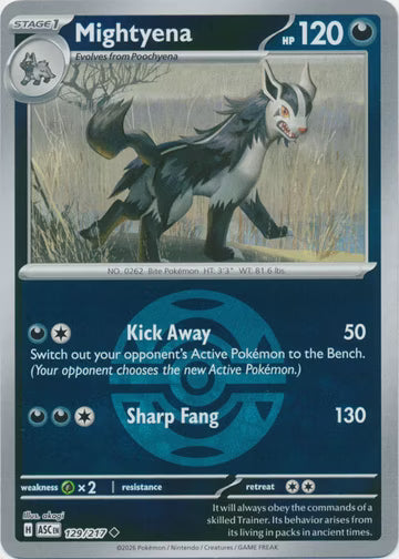 Ascended Heroes - 129/217 - Mightyena - Ball Reverse Holo