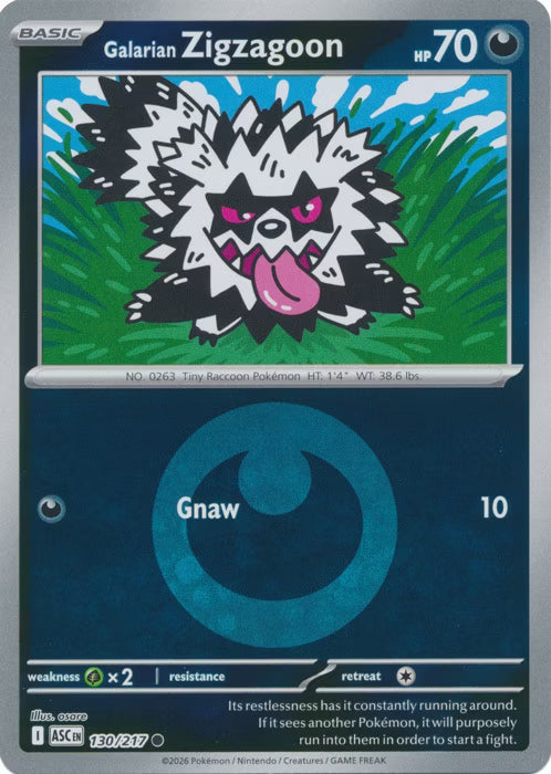 Ascended Heroes - 130/217 - Galarian Zigzagoon - Energy Reverse Holo