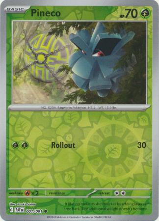 Paldean Fates - 001/091 - Pineco - Reverse Holo