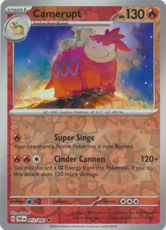 Paldean Fates - 012/091 - Camerupt - Reverse Holo