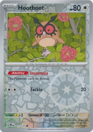 Prismatic Evolutions - 077/131 - Hoothoot - Reverse Holo