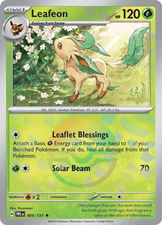Prismatic Evolutions - 005/131 - Leafeon - Poké Ball Reverse Holo