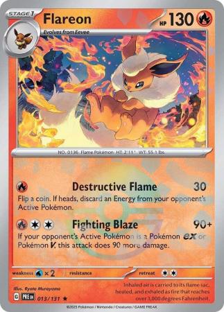 Prismatic Evolutions - 013/131 - Flareon - Poké Ball Reverse Holo
