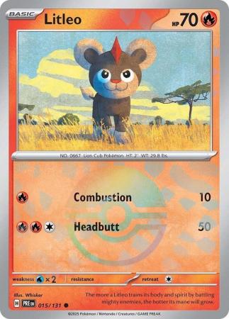 Prismatic Evolutions - 015/131 - Litleo - Poké Ball Reverse Holo