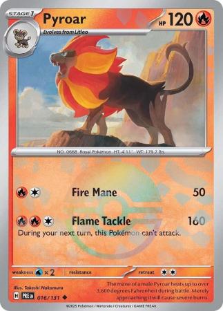 Prismatic Evolutions - 016/131 - Pyroar - Poké Ball Reverse Holo