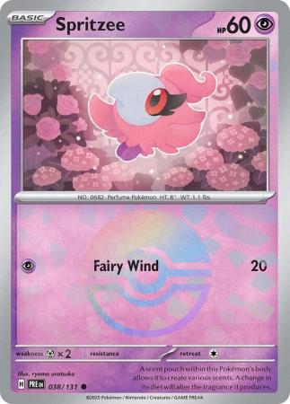 Prismatic Evolutions - 038/131 - Spritzee - Poké Ball Reverse Holo