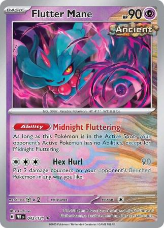 Prismatic Evolutions - 043/131 - Flutter Mane - Poké Ball Reverse Holo