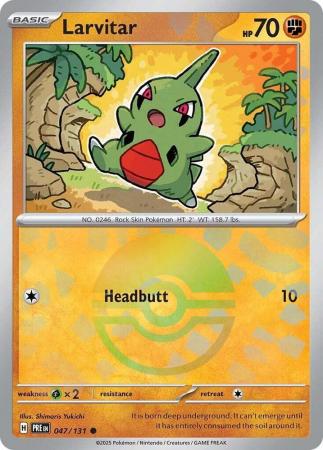 Prismatic Evolutions - 047/131 - Larvitar - Poké Ball Reverse Holo