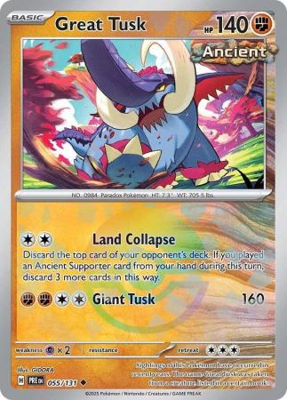 Prismatic Evolutions - 055/131 - Great Tusk - Poké Ball Reverse Holo