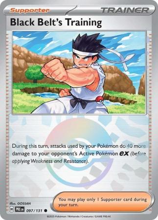Prismatic Evolutions - 097/131 - Black Belt's Training - Poké Ball Reverse Holo