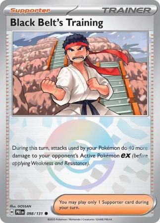 Prismatic Evolutions - 098/131 - Black Belt's Training - Poké Ball Reverse Holo