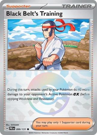Prismatic Evolutions - 099/131 - Black Belt's Training - Poké Ball Reverse Holo