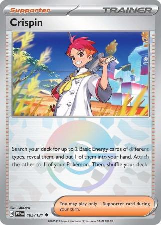 Prismatic Evolutions - 105/131 - Crispin - Poké Ball Reverse Holo