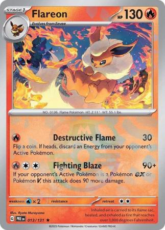 Prismatic Evolutions - 013/131 - Flareon - Master Ball Reverse Holo