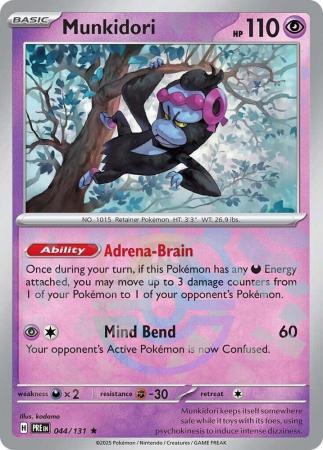 Prismatic Evolutions - 044/131 - Munkidori - Master Ball Reverse Holo