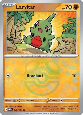 Prismatic Evolutions - 047/131 - Larvitar - Master Ball Reverse Holo