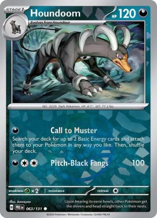 Prismatic Evolutions - 063/131 - Houndoom - Master Ball Reverse Holo
