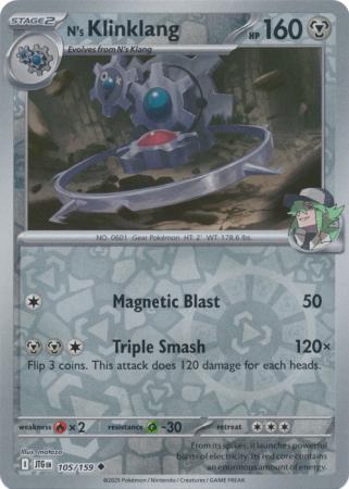 Journey Together - 105/159 - N's Klinklang - Reverse Holo