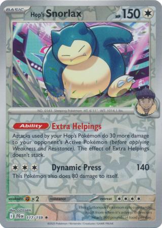 Journey Together - 117/159 - Hop's Snorlax - Reverse Holo