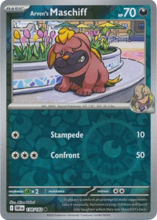 Destined Rivals - 138/182 - Arven's Maschiff - Reverse Holo