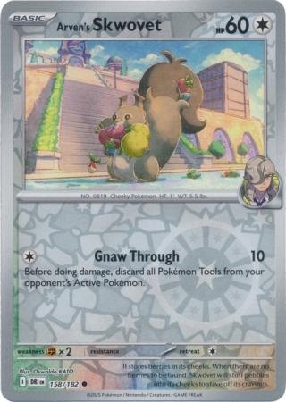 Destined Rivals - 158/182 - Arven's Skwovet - Reverse Holo
