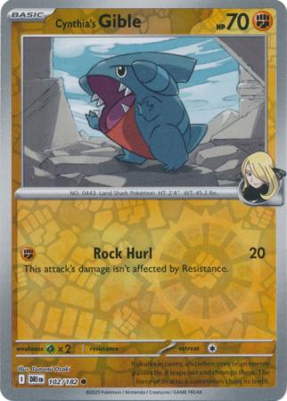 Destined Rivals - 102/182 - Cynthia's Gible - Reverse Holo