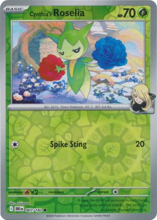 Destined Rivals - 007/182 - Cynthia's Roselia - Reverse Holo