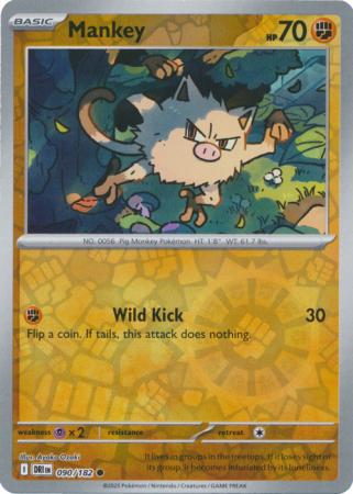 Destined Rivals - 090/182 - Mankey - Reverse Holo