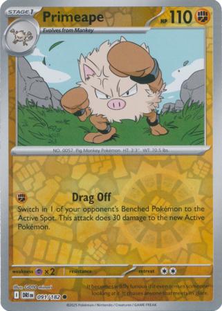Destined Rivals - 091/182 - Primeape - Reverse Holo
