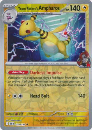 Destined Rivals - 074/182 - Team Rocket’s Ampharos - Reverse Holo