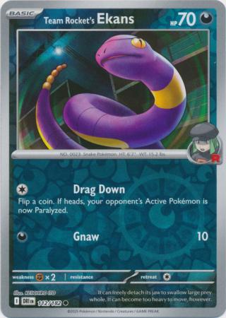 Destined Rivals - 112/182 - Team Rocket's Ekans - Reverse Holo