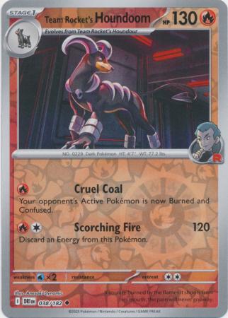 Destined Rivals - 038/182 - Team Rocket's Houndoom - Reverse Holo