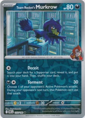 Destined Rivals - 127/182 - Team Rocket's Murkrow - Reverse Holo
