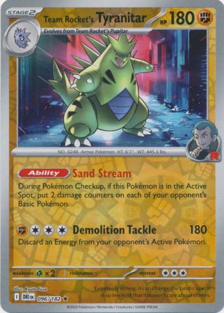Destined Rivals - 096/182 - Team Rocket's Tyranitar - Reverse Holo