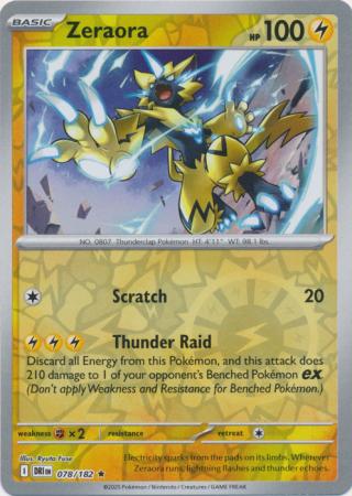 Destined Rivals - 078/182 - Zeraora - Reverse Holo