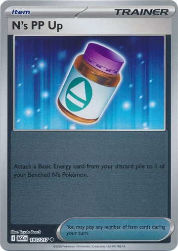 Ascended Heroes - 195/217 - N's PP Up - Reverse Holo