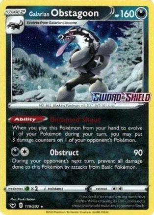 SSH - 119/202 - Galarian Obstagoon - Cosmos Holo
