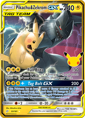 30th Celebration - 033/181 - Pikachu & Zekrom GX - Classic Collection