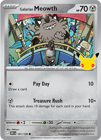 30th Celebration - 101/128 - Galarian Meowth