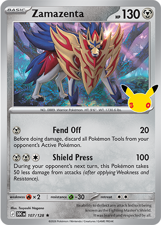 30th Celebration - 107/128 - Zamazenta - Holo