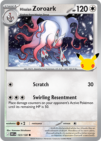 30th Celebration - 123/128 - Hisuian Zoroark