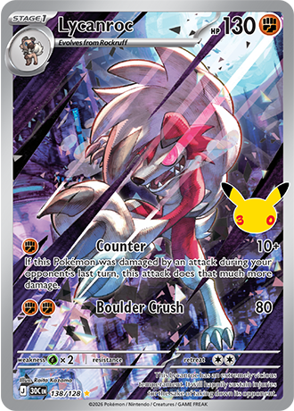 30th Celebration - 138/128 - Lycanroc