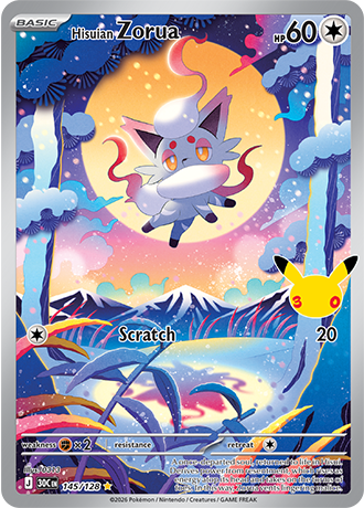 30th Celebration - 145/128 - Hisuian Zorua