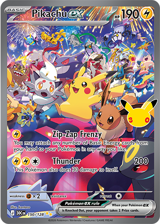 30th Celebration - 150/128 - Pikachu ex